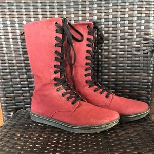 Dr. Martens Canvas Battersea Boots Oxblood 8